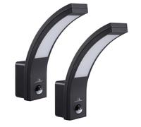 Maclean - Lot de 2 appliques murales - Lampes LED avec détecteur de mouvement, détecteur de mouvement PIR - noir