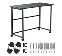 Maclean MC-1250 B Bureau pliant 100x50 cm Noir plateau aggloméré roulettes
