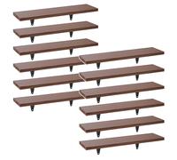 Maclean MC-331 - Lot de 12 étagères murales MDF noyer 43x11,4x1,5 cm, 8 kg/étag.