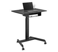 Maclean MC-903 Bureau d'ordinateur Portable réglable en Hauteur avec roulettes et 1 tiroir Noir Max. 113 cm Max. 8 kg