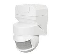 Maclean MC295 Détecteur de Mouvement Infrarouge 180° + 360° avec capteur crépusculaire jusqu'à 12 m de portée IP54 (Blanche)