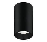 Maclean MCE 458 plafonnier en saillie avec douille GU10 pour ampoules LED et halogènes jusqu'à 35W 55x100mm plafonnier en aluminium rond (1 pièce sans ampoules, noir)
