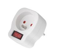 Maclean Prise de courant avec interrupteur MCE13 – Type E 2P+T 3500W Blanc 1 sortie