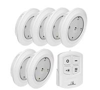 Maclean Lampe LED sans fil MCE165 – Télécommande incluse, Éclairage mural et plafond, 6 pièces