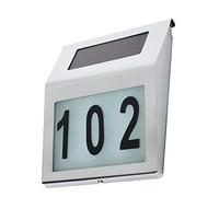 Maclean Lampe solaire LED MCE172 – numéro de maison, inox 18×3×20 cm, 2V 80mA, stickers inclus