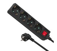 Maclean Bloc multiprise MCE194G 4 prises Schuko 16A 5 m avec interrupteur et protection enfant 3500W