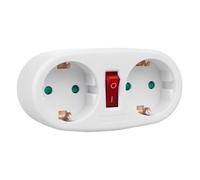Maclean Prise de courant répartiteur MCE338 F – 2 prises Type F avec disjoncteur 2x16 A