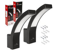 Lampe LED Maclean MCE343 B - Lot de 2 lampes d'extérieur - Applique murale d'extérieur - 10 W IP54 - Noir, blanc naturel (4000 K)
