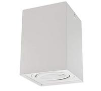 Maclean MCE426 W Deckenaufbauleuchte mit GU10 Fassung für LED & Halogen Leuchtmittel bis 40W Aufputz Schwenkbar Aluminium (Weiß, 1 Stück - Eckig)