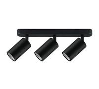 Maclean MCE453 B spot de plafond 3 flammes 3x douille GU10 pour ampoules LED & halogènes jusqu'à 35W plafonnier applique murale 55x100mm orientable pivotant (3 flammes sans ampoules, noir)