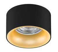 Maclean MCE457 plafonnier encastré avec douille GU5.3 MR16 pour ampoules LED & halogènes jusqu'à 35W 70x40mm spot encastrable aluminium rond (1 pièce sans ampoules, réflecteur noir/doré)