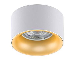 Maclean MCE457 plafonnier encastré avec douille GU5.3 MR16 pour ampoules LED & halogènes jusqu'à 35W 70x40mm spot encastrable aluminium rond (1 pièce sans ampoules, réflecteur blanc/doré)