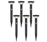 Maclean Lampe solaire à LED avec capteur 3 modes enfichable Li-ion 18650 IP44 3,7V 1200 mAh Noir MCE465 B
