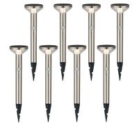 Maclean Lampe solaire à LED avec capteur 3 modes enfichable Li-ion 18650 IP44 3.7V 1200 mAh chrome mat MCE465 C/M