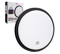 Maclean Lampe LED MCE525 avec détecteur de mouvement | PIR 10 W IP65 Neutre 4000 K 1000 lm Plafonnier pour l'extérieur et l'intérieur avec fonctionnement continu Noir)