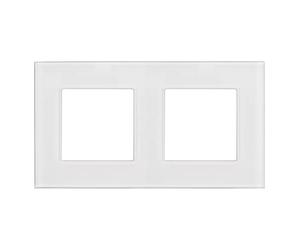 Maclean MCE729W 2-Fach Glasrahmen Panel 157x86mm für teckdose Modulare Wandsteckdose Unterputzdose Wanddose Einbaudose Unterputz Montage (2-fach Glasrahmen für Steckdose, Weiß)