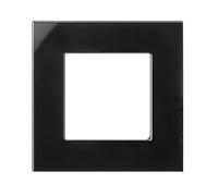 Cadre en verre - Maclean MCE730B - Panneau 86x86mm pour prise de courant murale - modulaire - encastrable - noir noir G