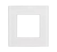 Maclean MCE730W Glasrahmen Panel 86x86mm für Steckdose Modulare Wandsteckdose Unterputzdose Wanddose Einbaudose Unterputz Montage (Glasrahmen für Steckdose, Weiß)