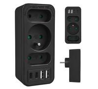 Maclean Multiprise 3 prises + 4 USB (2xA 2xC PD 20W) MCE248 F/B Noir