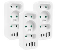 Maclean Multiprise MCE248 F/W 3x prises + 4x USB (2x USB-C PD 20W) Blanc