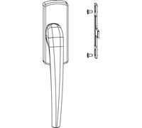 MACO SKB-Z Poignée tournante pour boîtier en applique, droite, aluminium argent anodisé