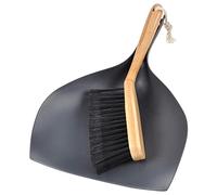 MACOSA HOME Kit de balayage noir | forme ou | Balayette et pelle | Balayette | Plastique recy nsemble de pelle à poussière | Balayette | Balai à main