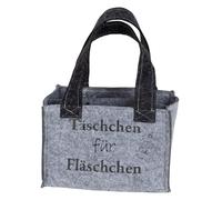 Macosa IK4137 Sac à bouteilles en feutre gris pour 6 bouteilles de bière Piccolo Champagne Compartiments intérieurs Anse Porte-bouteilles Sac cadeau pour biberons
