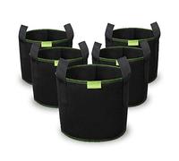 Mactoou Lot de 5 Sacs Pomme de Terre Plantation 40L Ø 38cm Hauteur 33,5cm Sacs à Plantes Grande Capacité Pot Geotextile pour Pommes de Terre, Tomates, Legumes et Autres Plantes - Noir