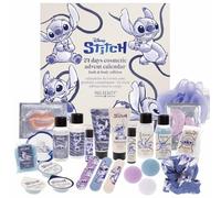 MAD Beauty Calendrier de l'Avent Disney STITCH avec 24 produits de maquillage et cosmétiques, calendrier de l'Avent bien-être pour femme avec masque facial, lotion pour le corps, élastique à cheveux