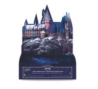 MAD BEAUTY Calendrier de l'Avent HARRY POTTER 24 surprises boîte bleue | Coffret grand format 37 x 5 x 54 cm, scène château enneigée, cases numérotées, attente festive Noël, rituel esprit sorcier