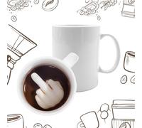 Mad Monkey Mug avec le majeur - Mug avec le majeur au fond, Blanc