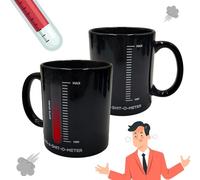 Mad Monkey Tasse amusante avec inscription « I Give a Shit » avec baromètre d'ambiance à changement de couleur, 330 ml, tasse de bureau pour collègues humoristiques, articles de bureau amusants