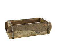 Madam Stoltz Boîte de rangement en forme de brique en bois naturel rustique