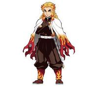 TEKNOFUN - Licence Demon Slayer - Neon Mural LED RENGOKU KYOJURO 40 CM - Décoration Lumineuse - USB-C (câble Inclus) - Livré avec 2 Supports - Marron, Blanc, Rouge, Jaune - pour Enfants - 811750