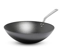 Made In Batterie de cuisine - Wok en acier carbone assaisonné de 33 cm (comme la fonte, mais mieux) - Batterie de cuisine professionnelle - Fabriqué en Suède - Compatible avec induction