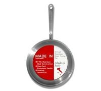 Made In Cookware - 25,4 cm Poêle à frire en acier inoxydable - Fabriquée en Italie - Revêtement en acier inoxydable 5 plis - Batterie de cuisine professionnelle - Compatible induction