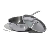 Made In Cookware - 4,73 L Saucier en acier inoxydable - Fabriquée en Italie - Revêtement en acier inoxydable 5 épaisseurs - Batterie de cuisine professionnelle - Compatible induction