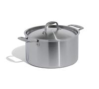 Made In Cookware Marmite en acier inoxydable de 8 litres avec couvercle - Revêtement en acier inoxydable 5 épaisseurs - Batterie de cuisine professionnelle - Fabriquée en Italie - Compatible induction