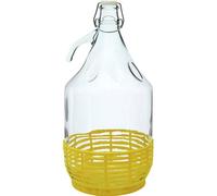 made in home Ballon de fermentation, 5 l, avec bouchon à étrier et panier en plastique, bouteille en verre, ballon de vin, bouteille à étrier (1)