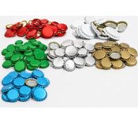 made in home - Lot de 100 capsules de 26 mm estampées - Pour bouteilles de bière, de limonade et pour fermer toutes les bouteilles standard (argenté)