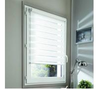 MADECOSTORE Lot de 2 stores jour nuit basiques - Blanc - L40 x H100cm