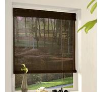MADECOSTORE Roll'up Bambou Fins rondins pour intérieur - Chocolat - L100 x H180cm