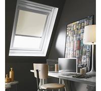 MADECOSTORE Store de Toit Enrouleur Compatible Velux® - Beige - L61 x H74cm Modèle M04 - Cadre Alu