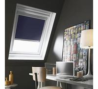 MADECOSTORE Store de Toit Enrouleur Compatible Velux® - Bleu foncé - L117 x H74/116cm Modèle U04/U08 - Cadre Alu