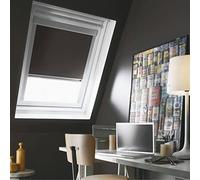 MADECOSTORE Store de Toit Enrouleur Compatible Velux® - Gris Anthracite - L61 x H74cm Modèle M04 - Cadre Alu