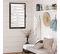 MADECOSTORE Store Enrouleur Jour Nuit chaînette coordonnée sans percer - Blanc - L66 x H190cm