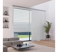 MADECOSTORE Store Enrouleur Jour Nuit texturé Lurex avec Coffre - Gamme Must - Blanc - L63 x H250cm