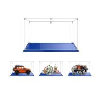 MADEHAY Vitrine en Acrylique Transparente Anti - poussière, Grande Boîte de présentatio pour Lego Model série 10973 42110 42177 42180 42604. (50x25x30cm, Base Bleue)