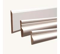 MadeInNature Moulure Murale, Cimaise en bois médium blanche, longueur 2 mètres, corniche bois prépeinte robuste et facile à poser, Modèles et Tailles au choix (7956, Lot 50 mètres)