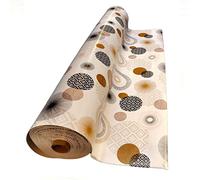 MadeInNature Nappe très épaisse imprimée, protège Table Type Gomme 2mm Tailles et Motifs au Choix, Nappe Anti-tâche (140x350 cm, Zoya Noir)